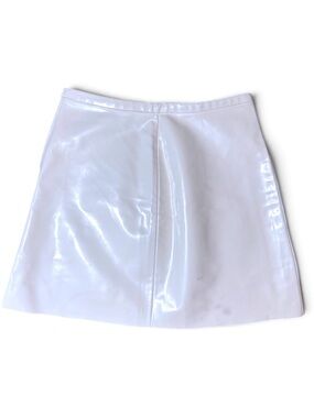 AMERICAN APPAREL VINYL WHITE MINI SKIRT 2010s 🤍